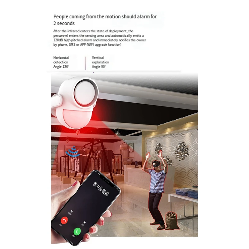 Bewegungs sensor Detektor Alarm drahtloses Infrarot Home Security System Pir Bewegungs melder Alarm mit Fernbedienung