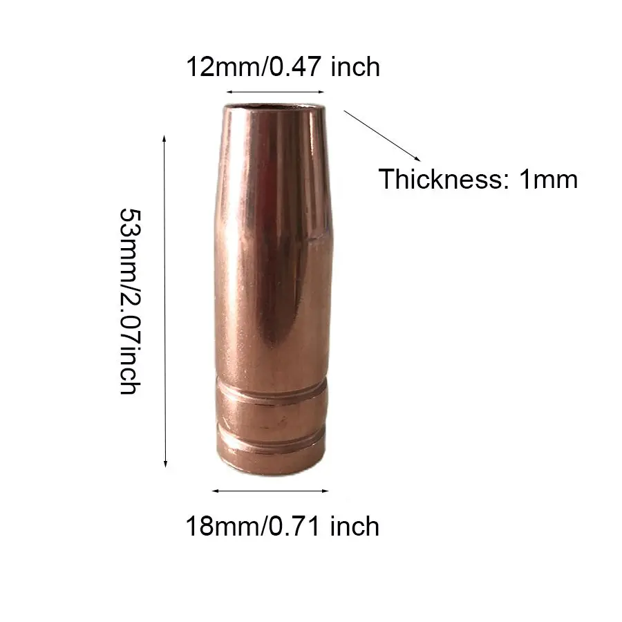 Buse en cuivre rouge 15AK MIG Torch MAG, pistolet de soudage, coupelles de bouclier consommables 2 pièces