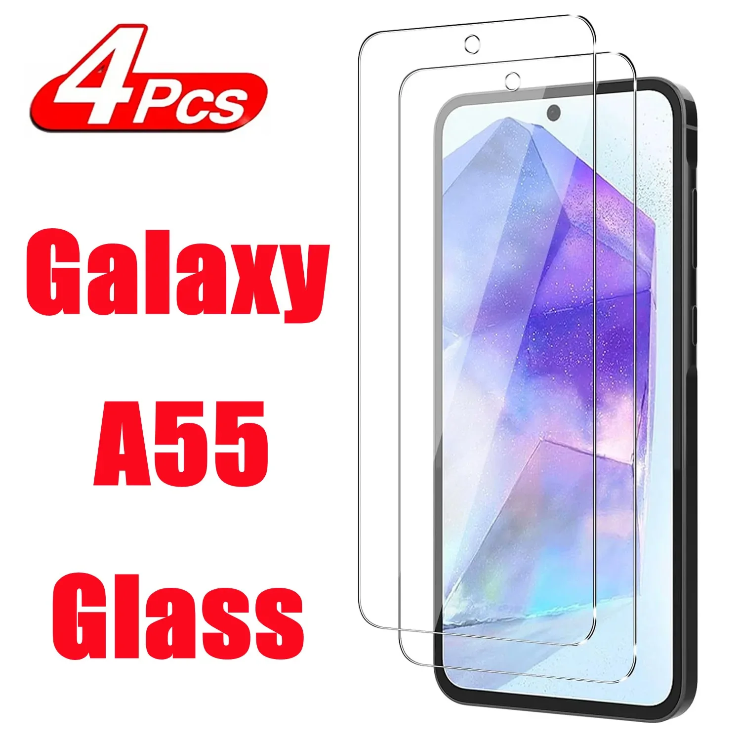 

1/4Pcs Protective Tempered Glass For Samsung Galaxy A55 5G Screen Protector
