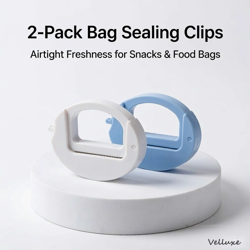 2in1 Velluxe Kitchen Combo: One Press Clamp Cleaning Brush + 2Pcs Food Bag Sealing Clips