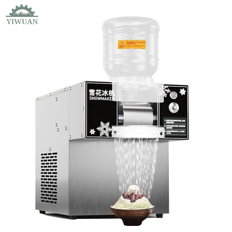 60-220kg/Day Korean Frozen Snowflakes Ice Machine Small Snow Continuous Cooled Milk Mango Bingsu Shaver Smoothie Crusher