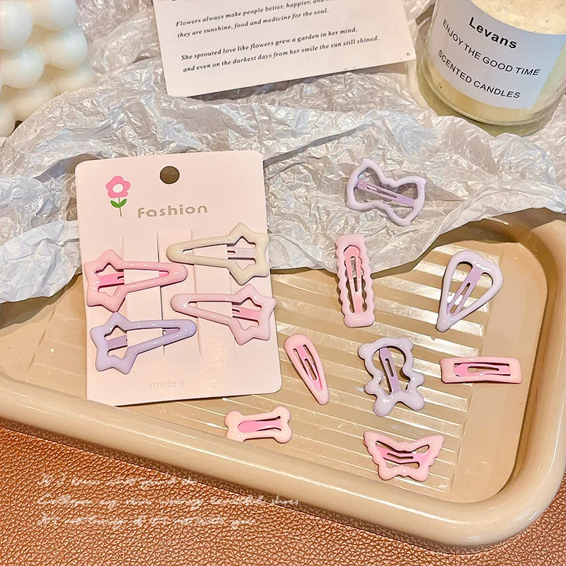 4pcs Cute star little hairpin female side bangs clip broken hairpin Girls women headwear Hair Styling Tools Accessories