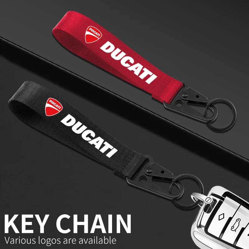 Motorcycle logo Accessories Keychain Strap Key Rope Chain Keyring For Ducati Monster Panigale 748 1198 749 999 Hypermotard 950