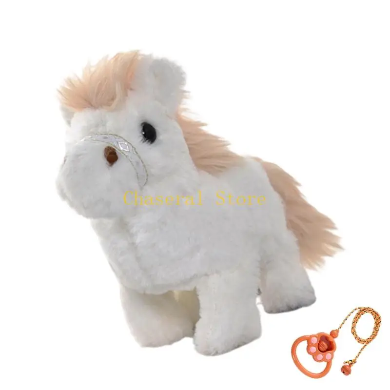 لعبة تفاعلية من القطيفة E7CE، حيوانات محشوة برسوم متحركة على شكل حصان للحيوانات الأليفة