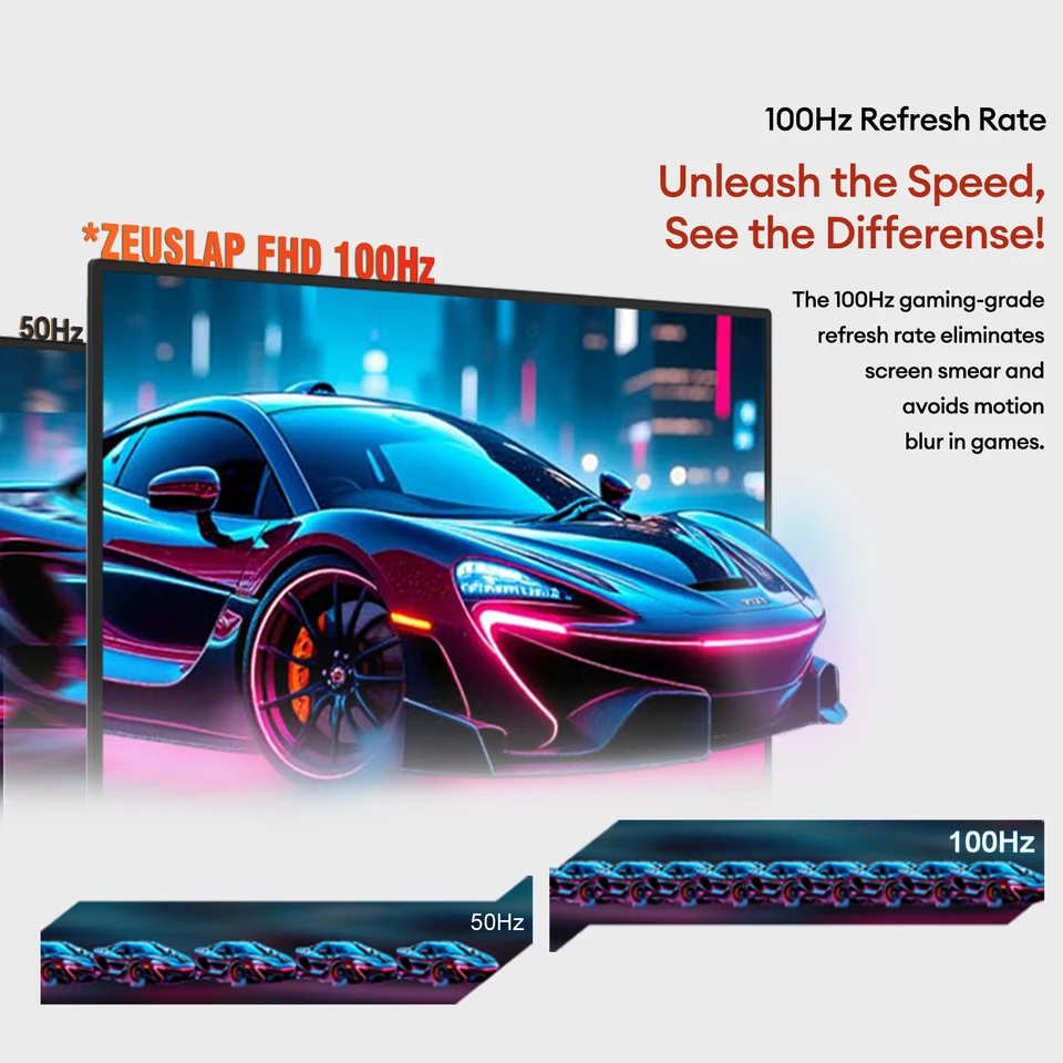 ZEUSLAP 18.5インチ タッチスクリーン ポータブルモニター 100Hz 100