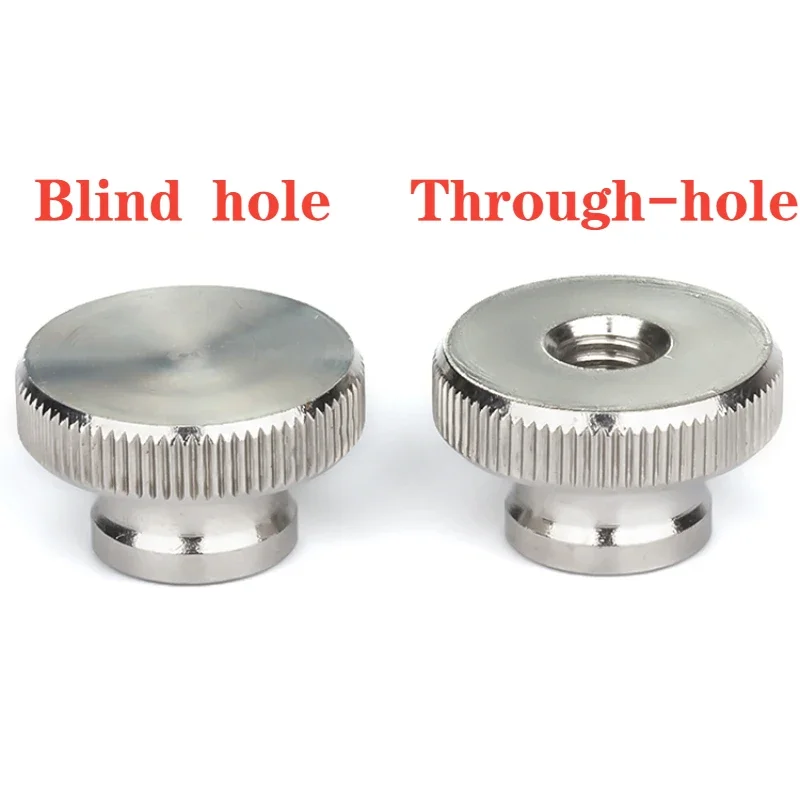 Knurled Thumb Nuts 304 Stainless Steel M3~M12 Round Hand Grip Knobs Nuts High Head Thumb Through Hole Blind Hole Hand Nut