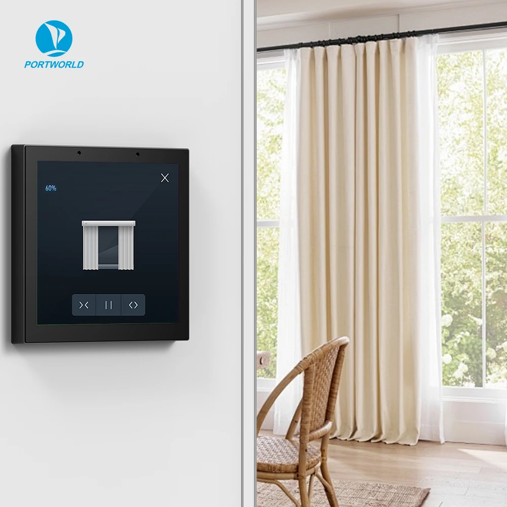 Portworld 4 Inch DC 12V/24V  AC 110-240V PoE 48V Power Neutral Android System Smart Home Touch Panel