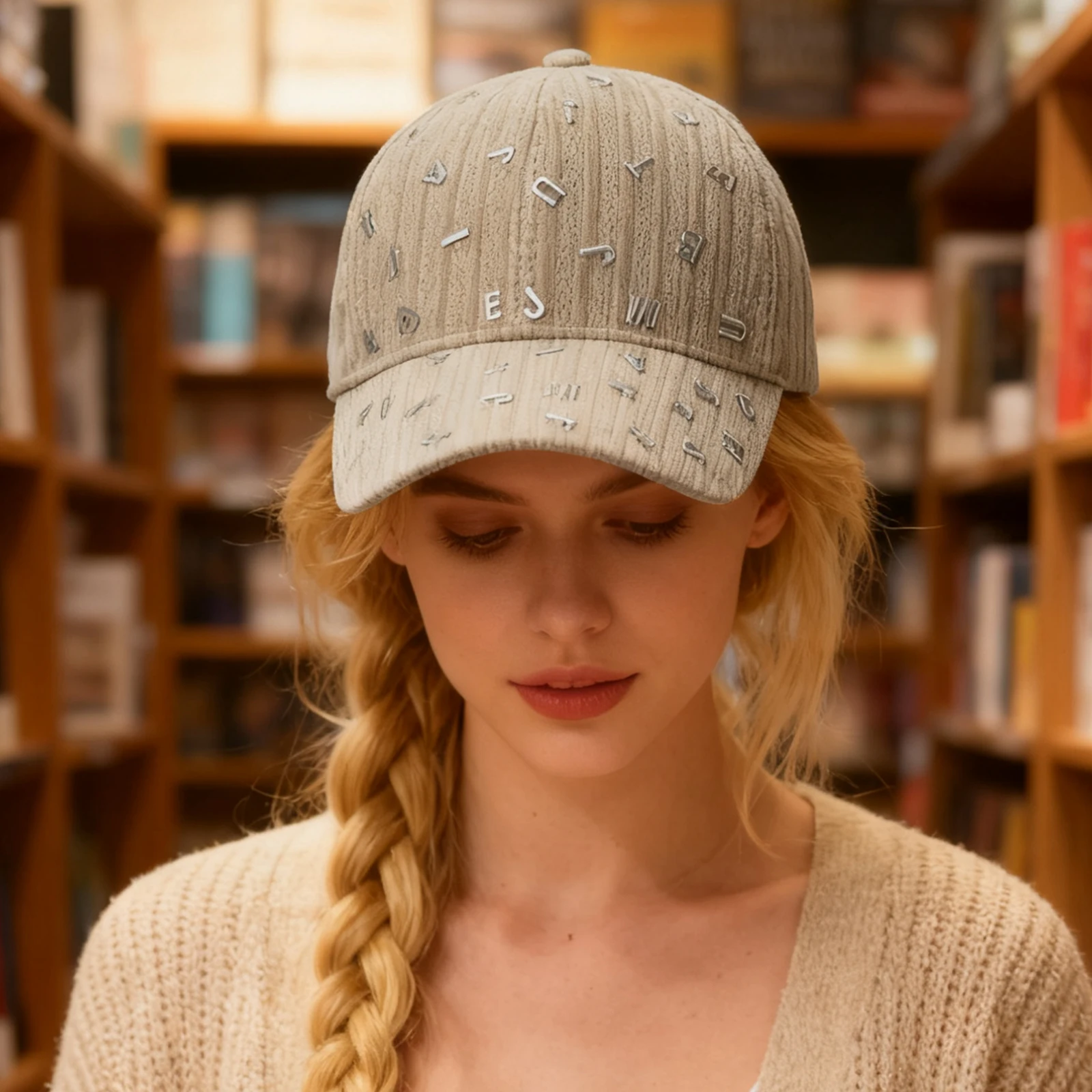 Winter Fall Baseball Cap for Women Men Metal Letter Low Profile Unstructured Hat Casual Sun Hat