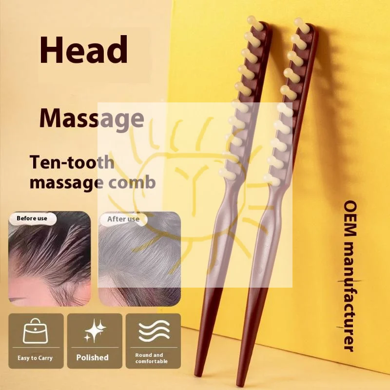 1pc Long Handle Wide Tooth Wood Comb For Hair Curling And Wave Styling Professional Salon Tool For Black Hair And Wigs