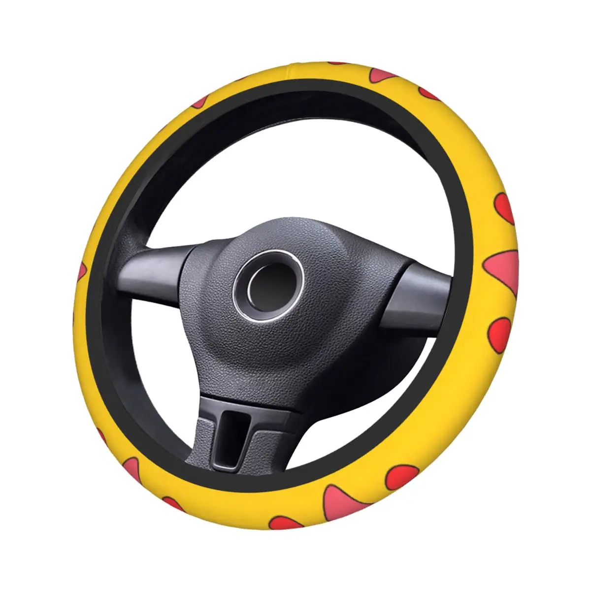 B-Bikachus Smile Steering Wheel Cover for Girls Breathable Kawaii Steering Wheel Protector Universal 15 inch Car Accessories view 3
