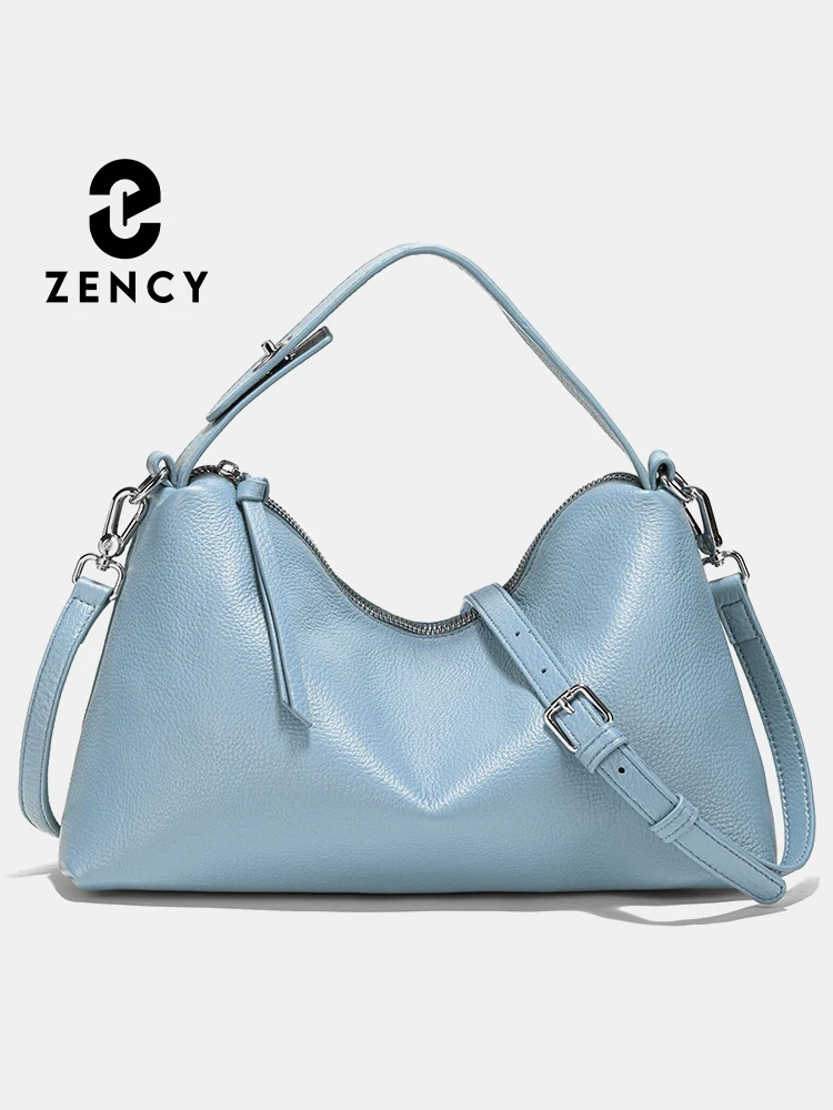 Torebka Zency z prawdziwej skóry, modna torebka typu hobo, damska torebka na ramię, torebka crossbody, elegancka biała listonoszka, retro brązowa.