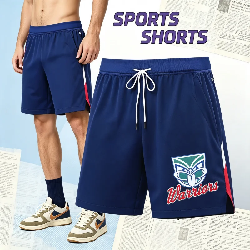 New Zealand Warriors NRL Rugby Shorts, schnelltrocknend, elastischer Bund, Trainingshose, Warriors-Logo-Druck, atmungsaktiv, Sport-Fan-Bekleidung – Detail 5