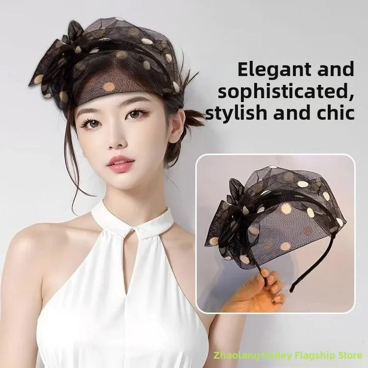 

White Hair Covering Hat Thin New Sle Spring Summer f Hat Faionable Wide Me Hairband High-End Lace Hair Accor...