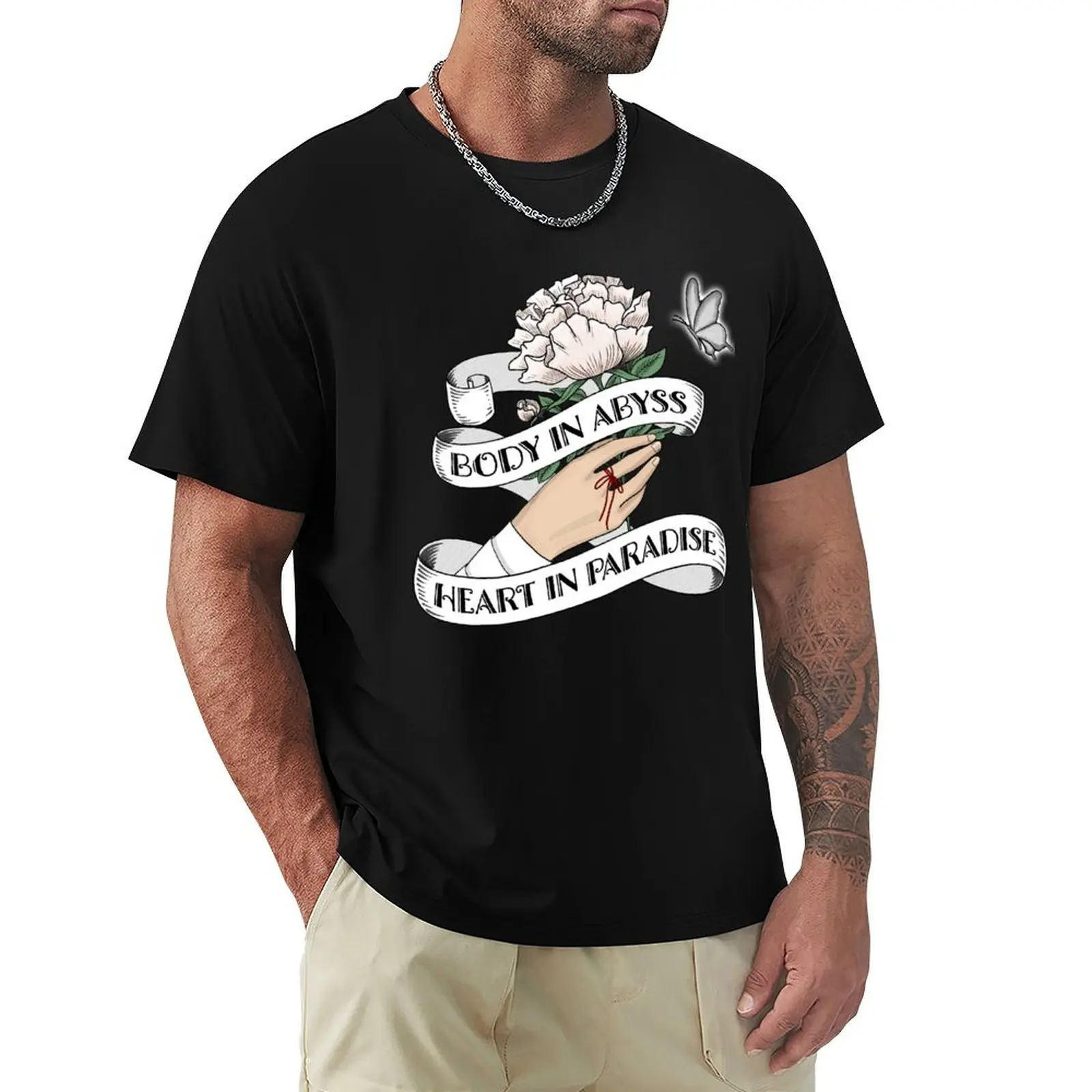 Body In Abyss, Heart In Paradise T-Shirt Large Size Breathable Tee