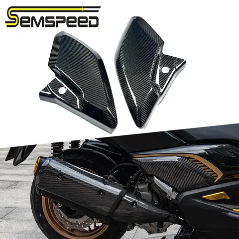 Semspeed Yamaha XMAX X-MAX 2023 2024 후면 내부 풋 페달 프레임 바디, 탄소 섬유 커버