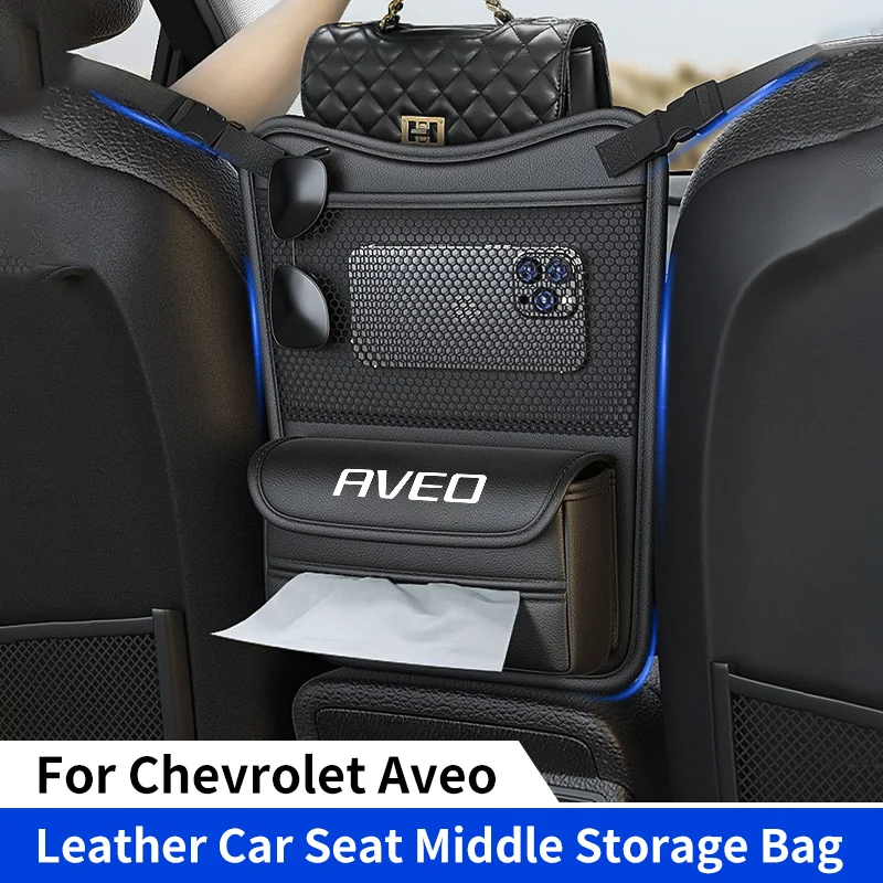 Car Seat Middle Hanger Storage Bag for Chevrolet Aveo T200 T250 T300 2014 Auto Hanging Organizer Handbag Holder Water Cup Pocket