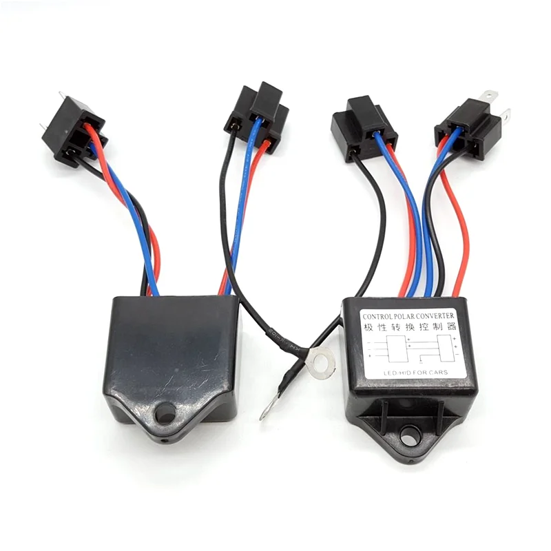 H4 HB2 9003 HID LED Headlight Bulb Negative Polar Wire Transfer Converter Controller Switch Harness Adaptor