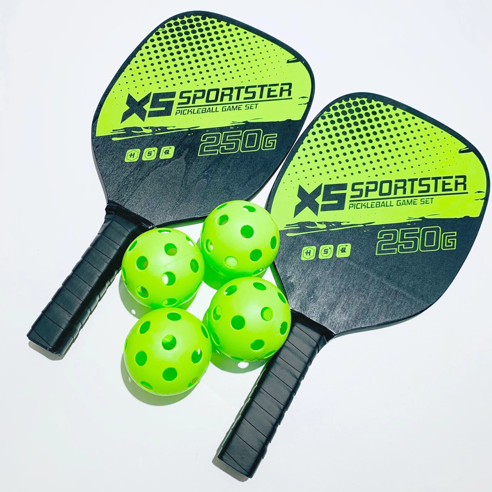 Pickleball Rackets Set Light Pickle-Ball-Paddle-Set with 4 Outdoor Indoor Balls Ideal Training Equipment Gift