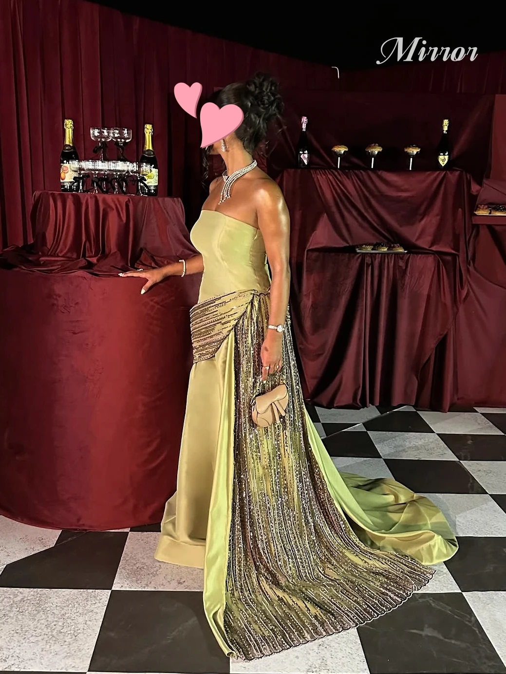 

Mirror Dress Elegant Vintage Sweet Green Beads Lace Mermaid Stylish New Customize Formal Occasion Prom Dress Evening Party Gowns