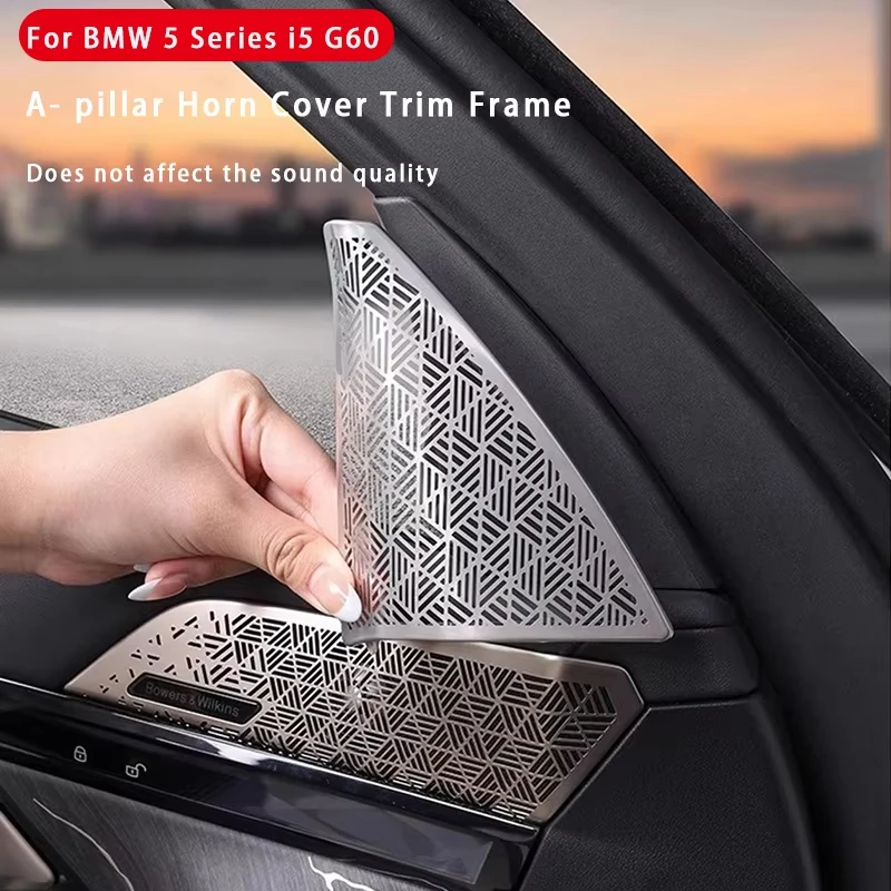 Auto Interior Stickers For BMW 5 Series I5 G60 2024 A-Pillar Air Outlet Dust Cover Car Front Door Range Horn Loudspeaker Lid