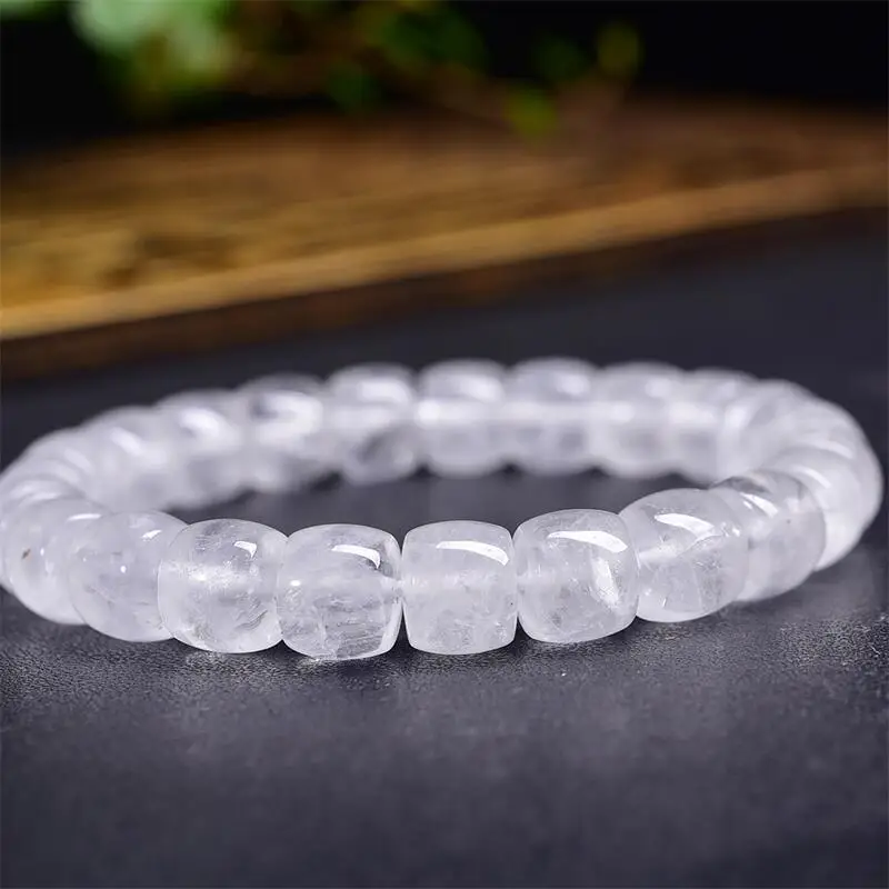 9MM Natural Clear Quartz Bead Bracelet Fashion Stone Handmade Strength Yoga Healing Energy Jewelry Gift 1PCS