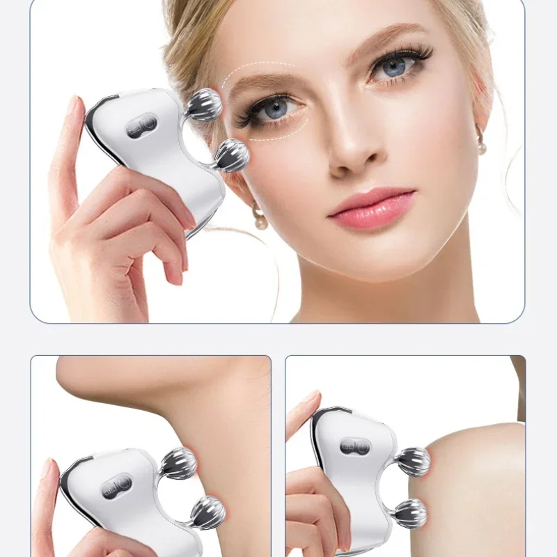 Masajeador rodante Facial EMS, adelgazante, línea en V, Estiramiento Facial, fototerapia, eliminador de arrugas, masajeador corporal, estiramiento de la piel