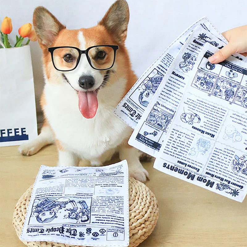 Newspaper dog toys Funny  Paper rubbing sound Small medium chew dog toys Bite resistant Tissue replacement dog Clean teeth toys