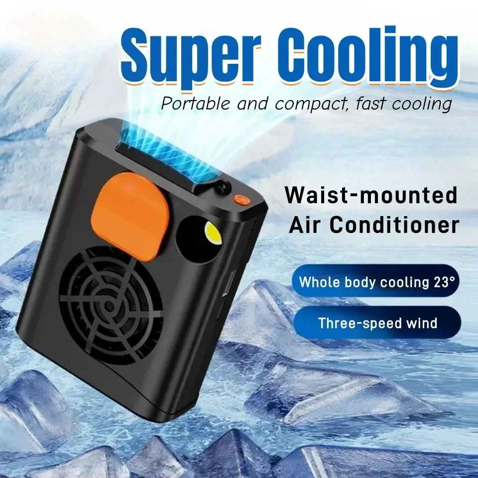 Hanging waist fan, portable waist clip USB charging, portable outdoor bladeless hanging neck fan, high-temperature operation