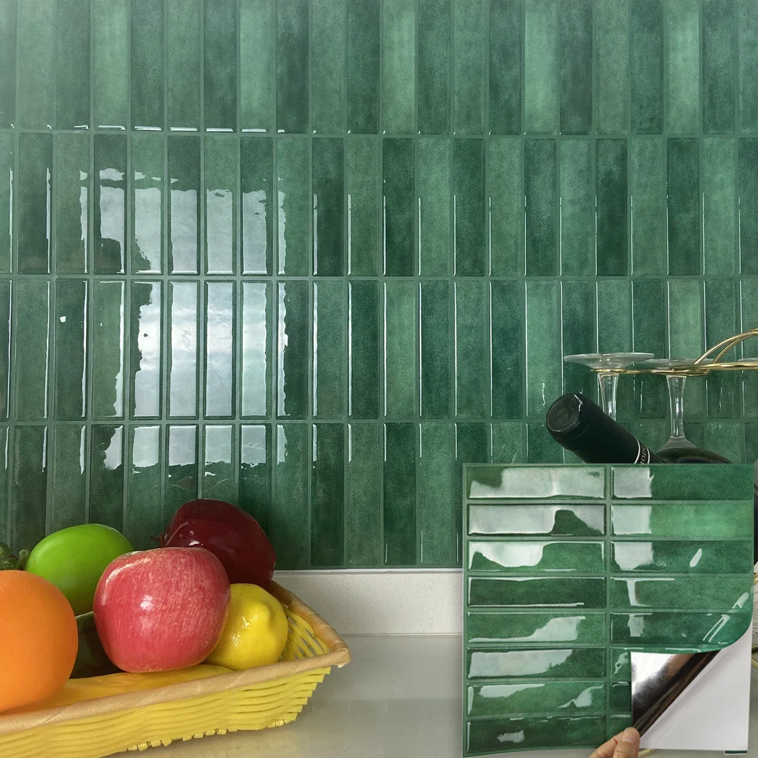 

10 Sheets Peel and Stick Tiles 3D Waterproof Wall Tiles for Living Room RV PVC Wall Panels Interior Wall Decoration Patio decor
