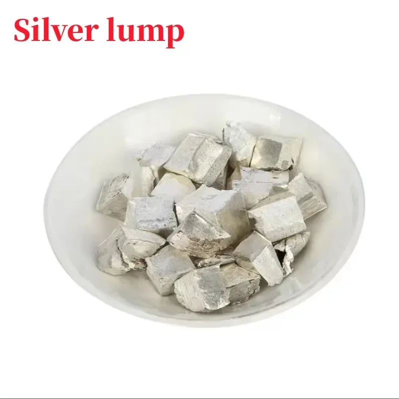 Experimental High Purity Metal Silver Block、grain 、beads、powder Ag≥99.99% 10g 50g 100g