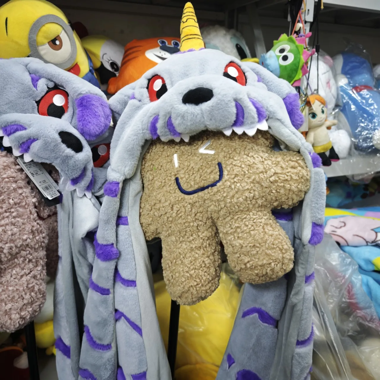 

AONE4SURE DigitalMonster Gabe Плюшевая шляпа в стиле аниме с такими же ушками Digimon в виде маленького дьявола, милая и креативная теплая шапка