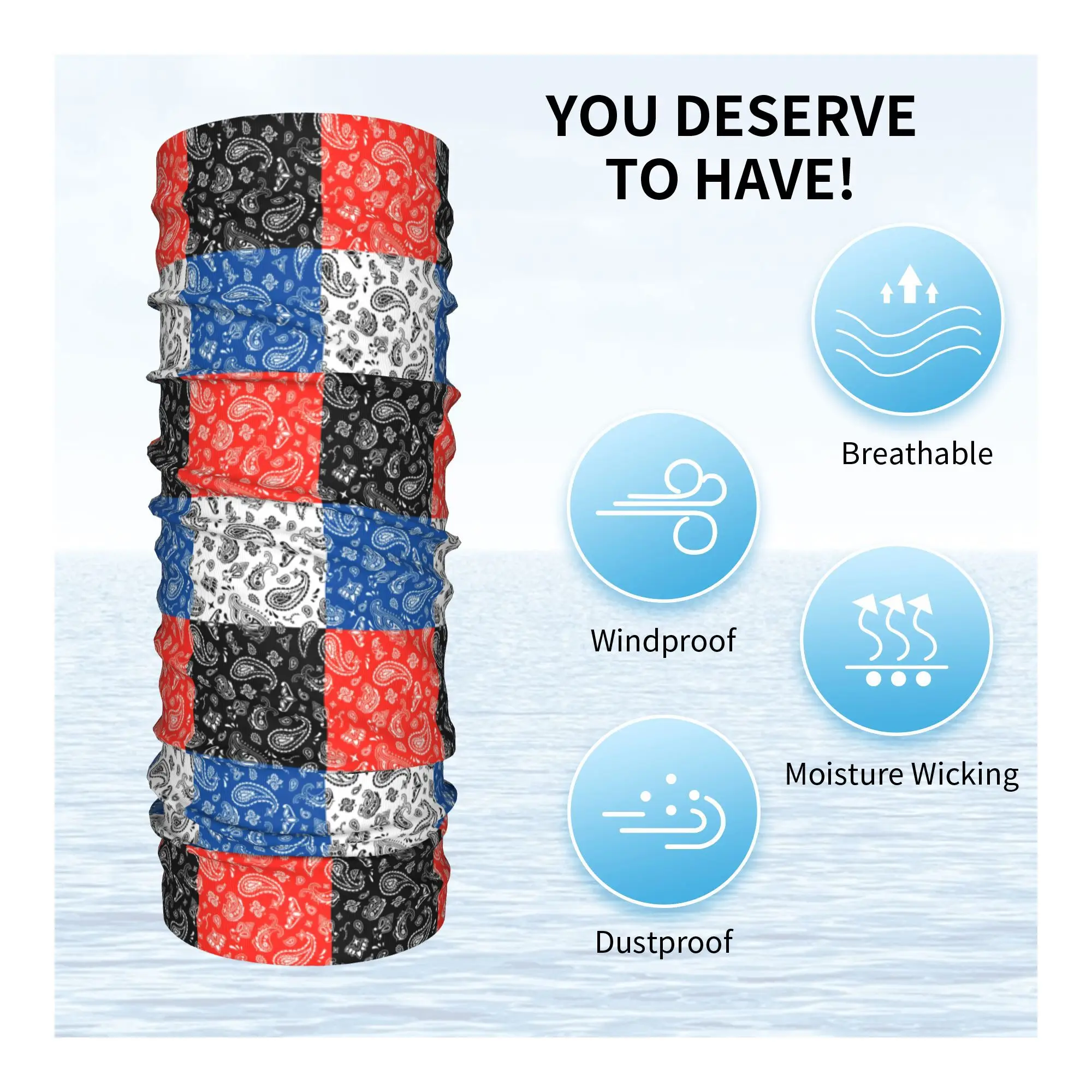 Custom Swirly Paisley Art Bandana Neck Gaiter Face Scarf Cover Men Women Boho Bohemian Floral Texture Headwear Tube Balaclava