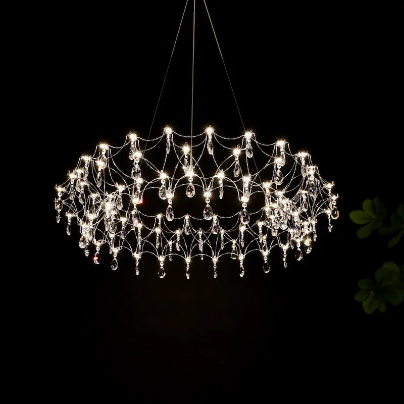 

French Crystal Chandelier Ring Firefly Living Room Dining Room Pendant Egyptian Crystal Chandelier