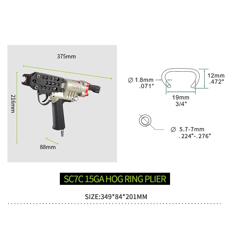 أداة إغلاق حقيبة صغيرة ومتوسطة أداة قارع الأجراس الهوائية 1/2 "إلى 1/8" أداة قارع الأجراس الهوائية #5