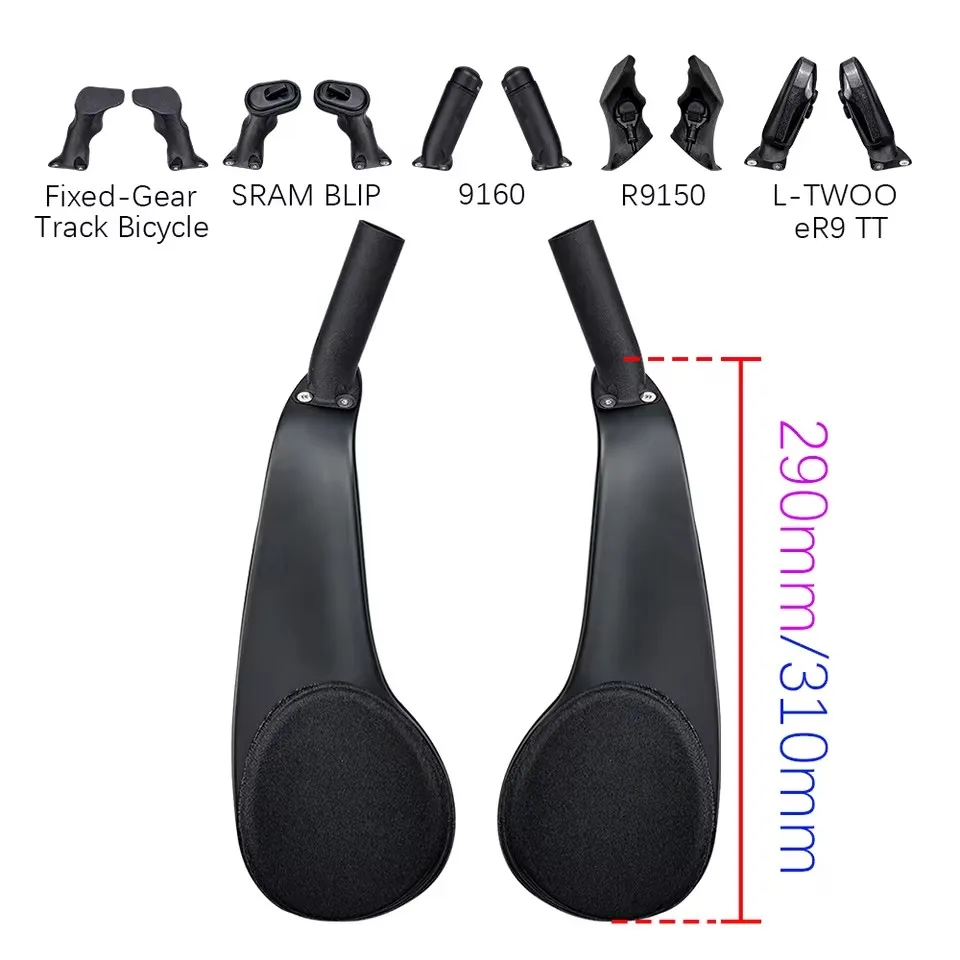 BALUGOE Carbon Bicycle TT Handlebar Rest Bar Electronic Shifting 290/310mm for Road Tri Bike for SRAM BLIP 9160 R9150 L-TWOO ER9