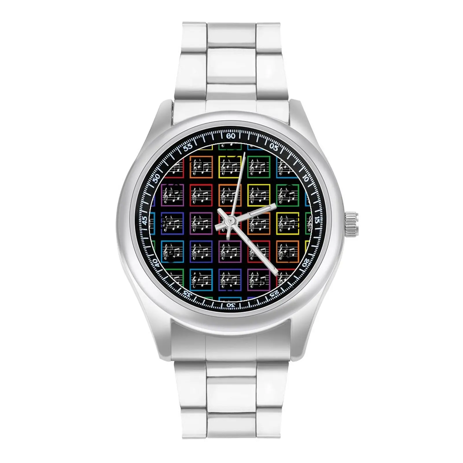 Music Squares Quartz Watch Rainbow Framed Unisex Female Wrist Watches Photo Stainless Fishing Hot Sale Wristwatch