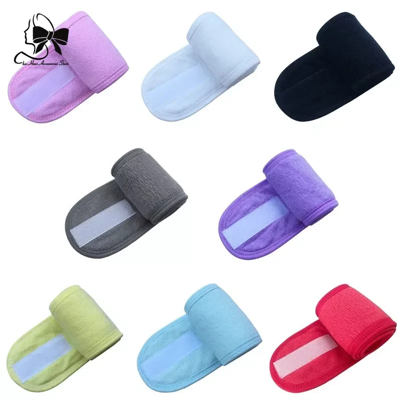 New Pink Soft Toweling  Girls Hair Headbands for Face Washing Bath Makeup Hair Band for Women Adjustable SPA Facial Headband