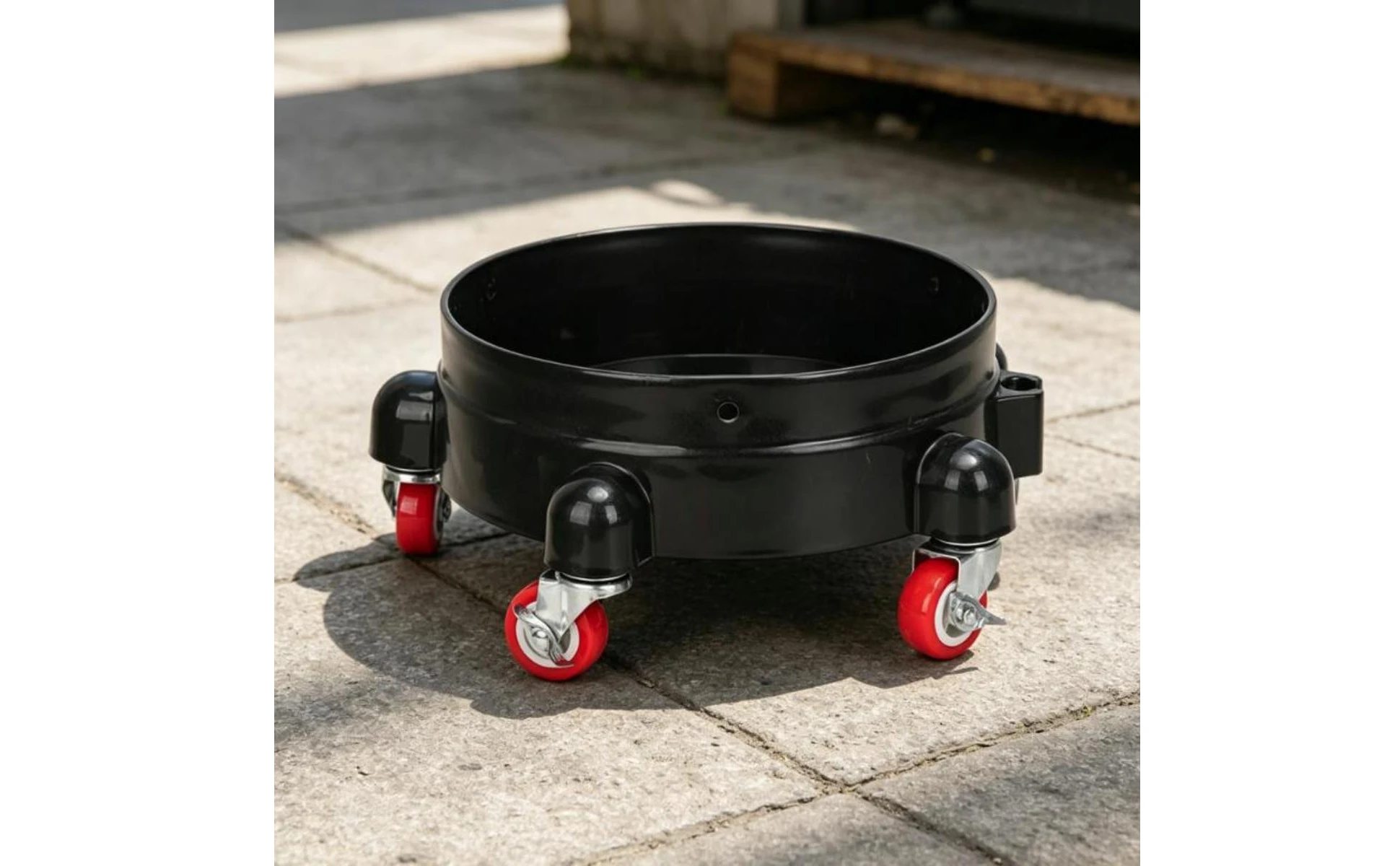 Car Wash Pail Dolly Caster Wheels Wheeled Pail Stand Cleaning Tool Reinforced Base Equipment Round