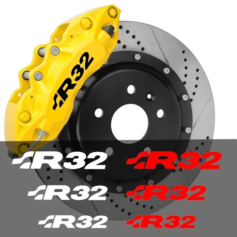 6pcs Car Caliper Sticker for Volkswagen SR32 Logo Bora Tire Brake Cover Heat Waterproof Film Body Decals Wheel Brow Accessories