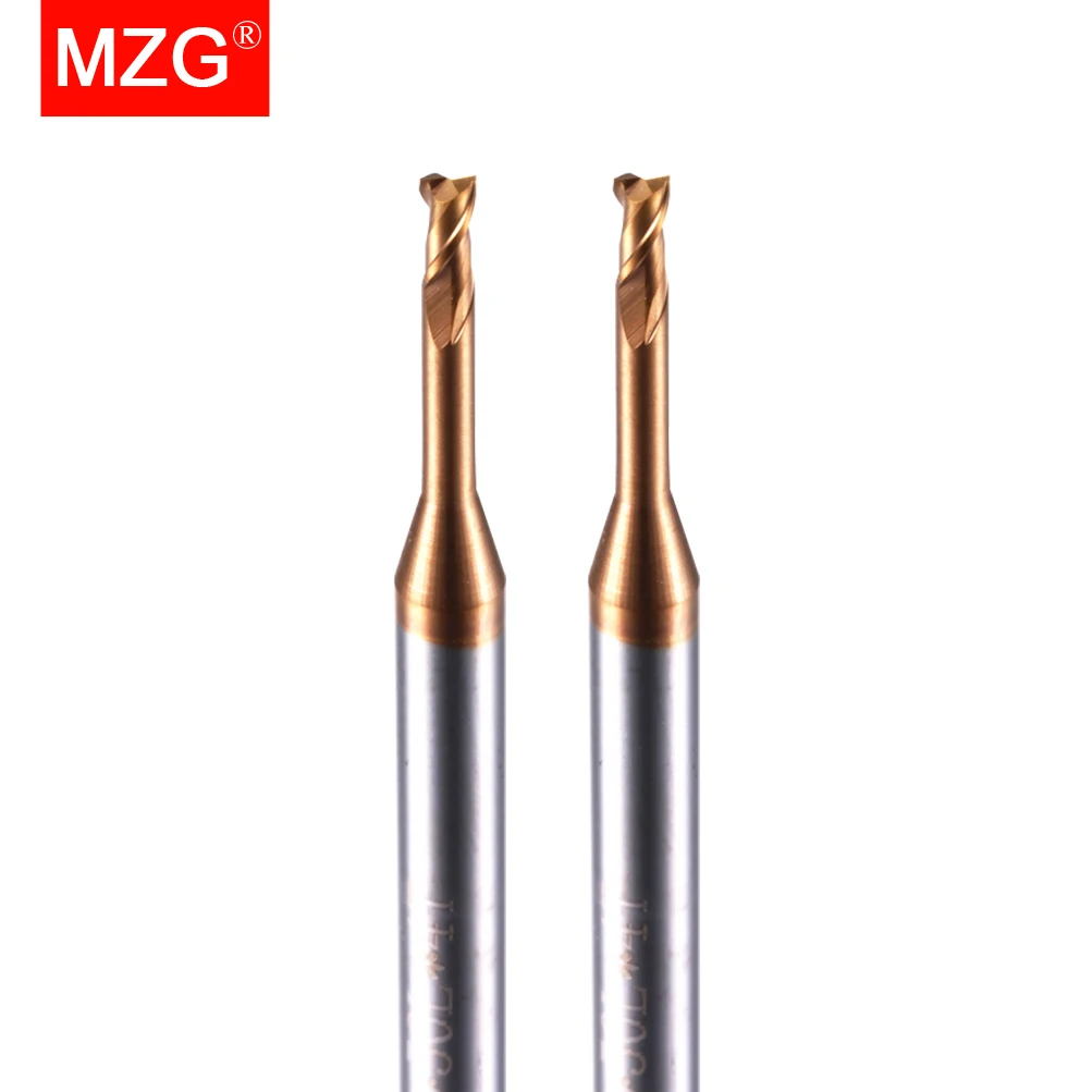 MZG 2 Flute Flat Long Neck Deep Ditch 60 Degree Tungsten Steel Nano Coating Anti-vibration Finishing Milling Cutter