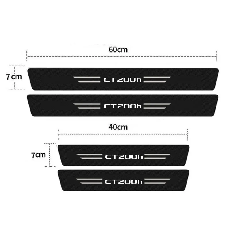 Luminous Car Door Sill Scuff Plate Decals Accessories for Lexus CT200h Badge Carbon Fiber Threshold Protect Stickers Strip Tape