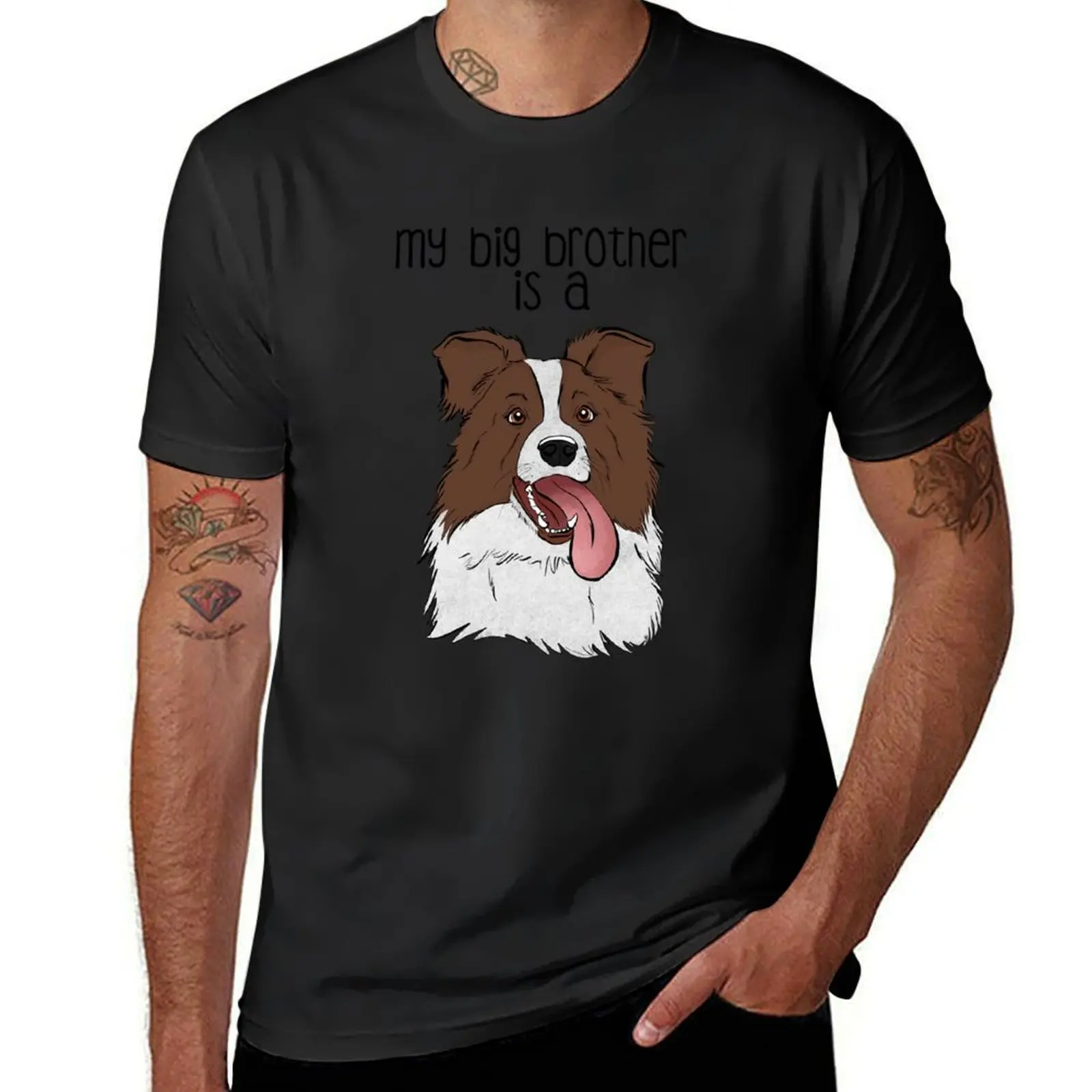 

My Big Brother is a Border Collie I T-Shirt plus sizes aesthetic clothes t shirt men