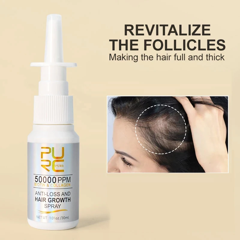 

PURC Biotin Hair Growth Spray for Men Women Collagen Hair Loss Treatment Fast Regrowth Thicken Care Hair Grow Products