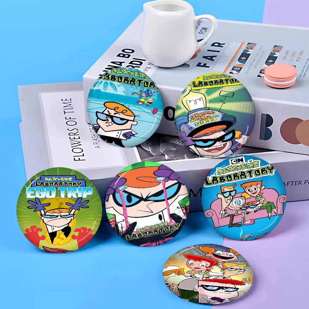 Cartoon D-Dexters L-Laboratory Anime Button Pin Handmade Brooch For Clothes Cartoon Badge Backpack Decoration Jewelry Accessorie
