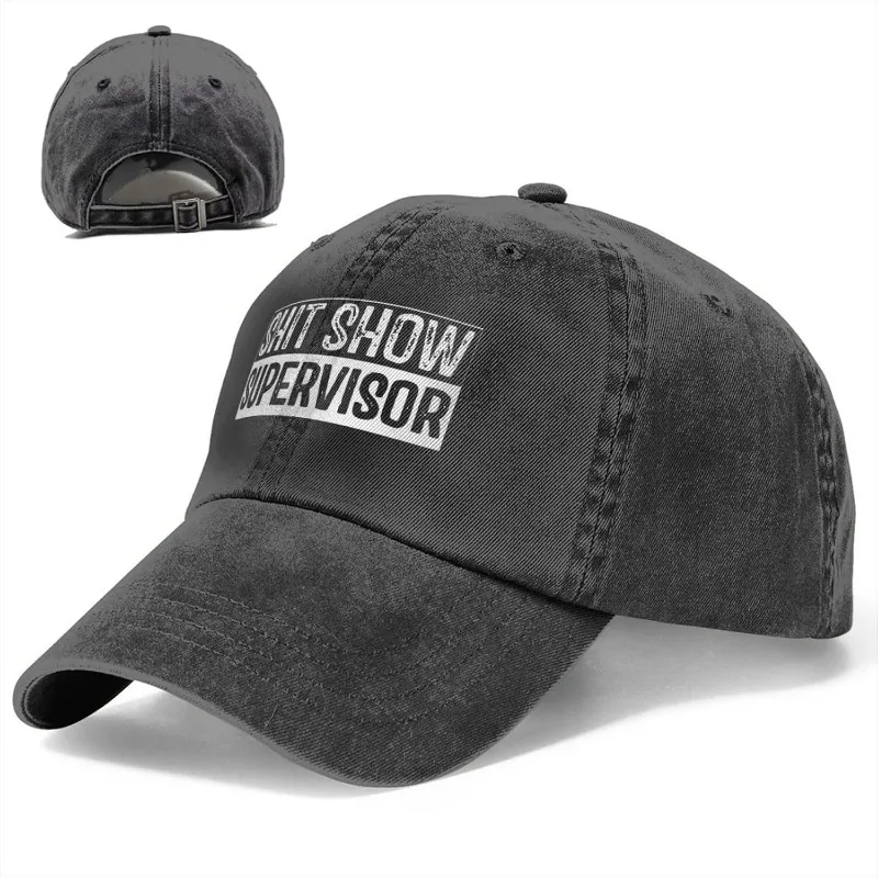 Shit-Show-Supervisor-Baseball-Cap-Washed-Cotton-Curved-Brim-Adjustable-Hat-Unisex