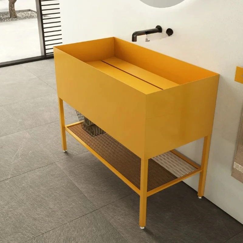 Integrated basin countertop hotel sink toilet bathroom cabinet combination designer style fashion