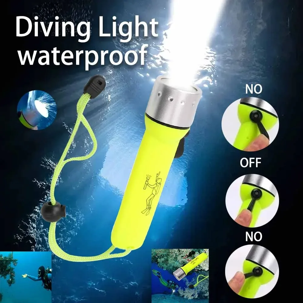 

Powerful Flashlight onthe Battery Mini Portable High Lumen LED Diving Flashl Waterproof Flashlightight Lantern Camping Emergency