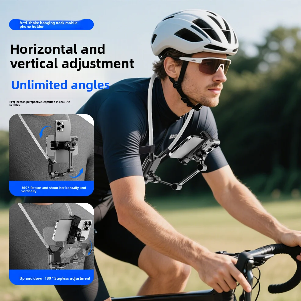 First-Person Neck Phone Holder For Live Streaming - Vlog Shooting, Cycling, Fishing, Outdoor Sports, Magnetic Universal Phone Mo