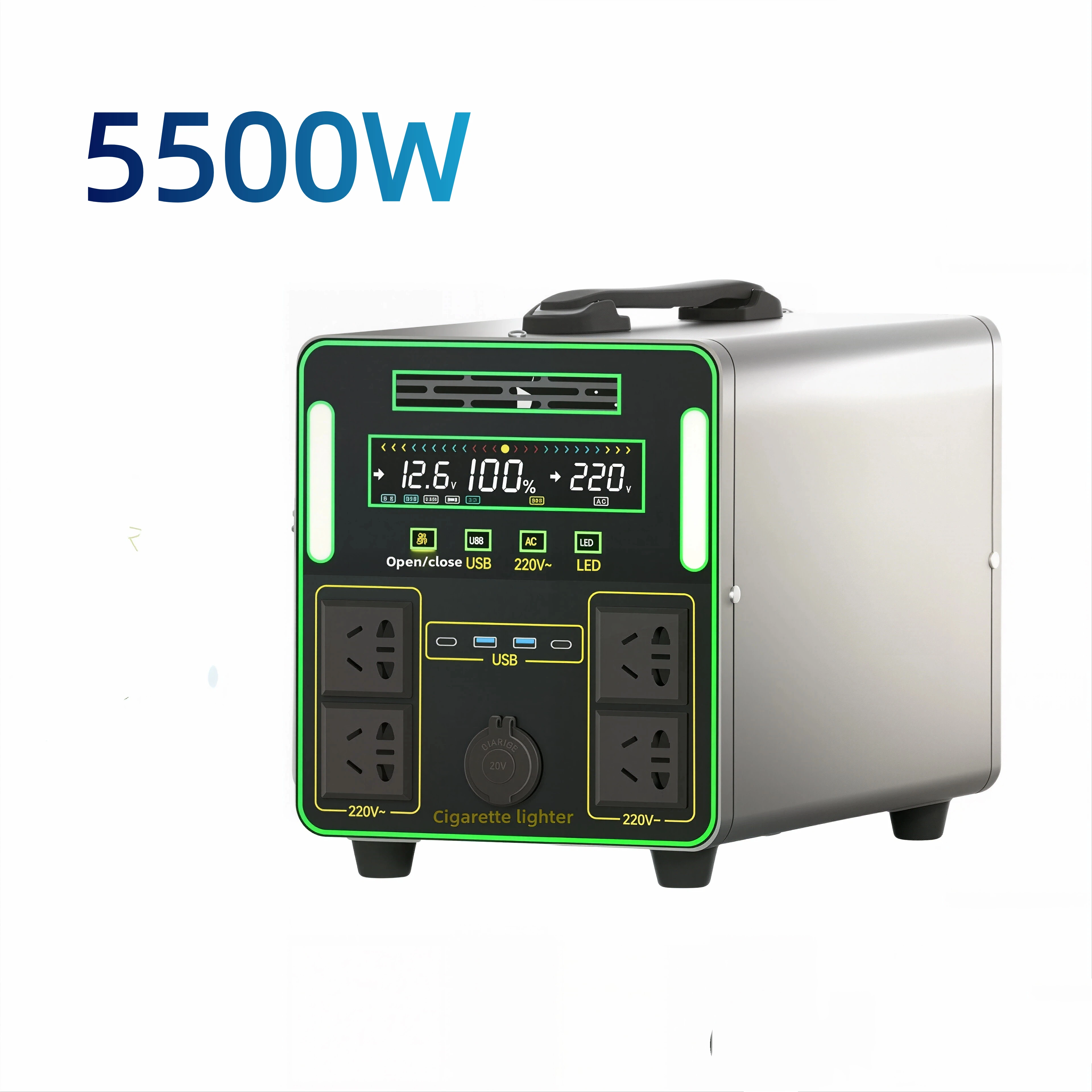 Cold Weather Durable 5500W LiFePO4 Solar Generator for Russia Ice Fishing Emergency Cottage Portable Power Station Backup
