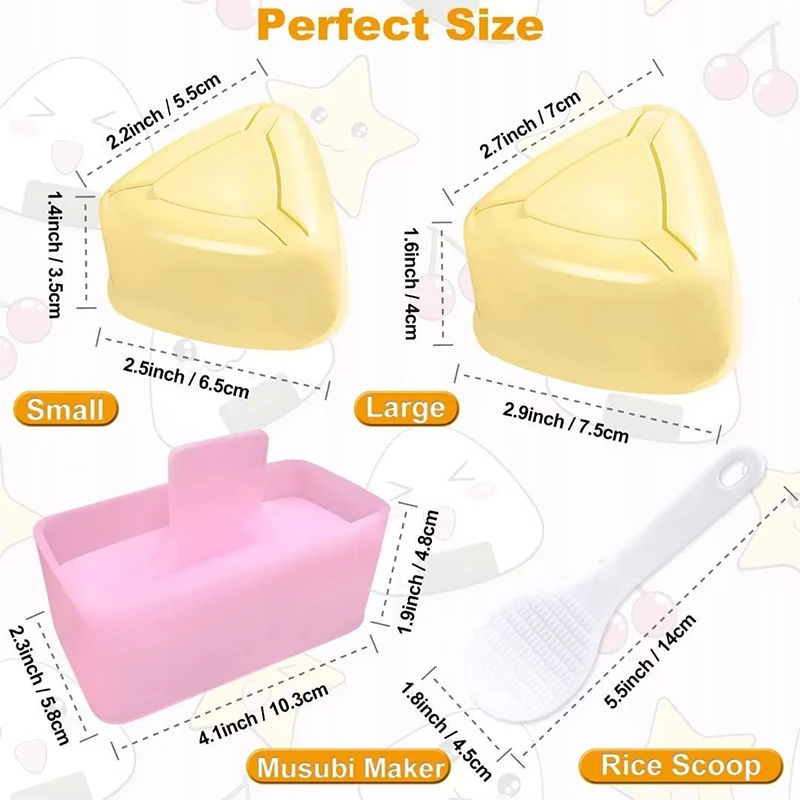 LMETJMA  Pack Rice Mold Musubi Maker Kit Non Stick Musubi Maker Press Rice Ball Mold DIY Sushi Maker Tools Kit JT189